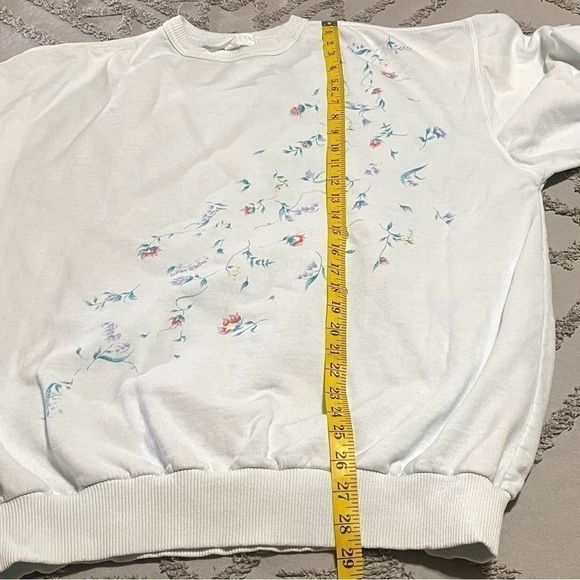 Vintage oversized floral print crewneck sweatshirt size M - Picture 6 of 8
